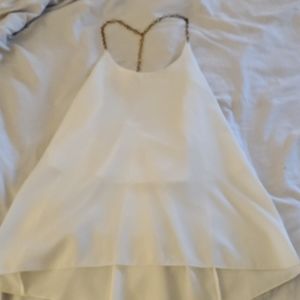 Silky white tanks dress top